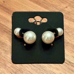 Faux Pearl Front Back Earrings